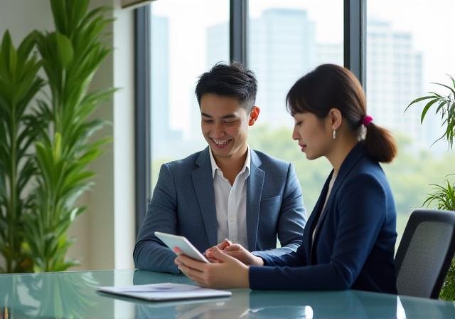 Professional financial advisor in Manila office